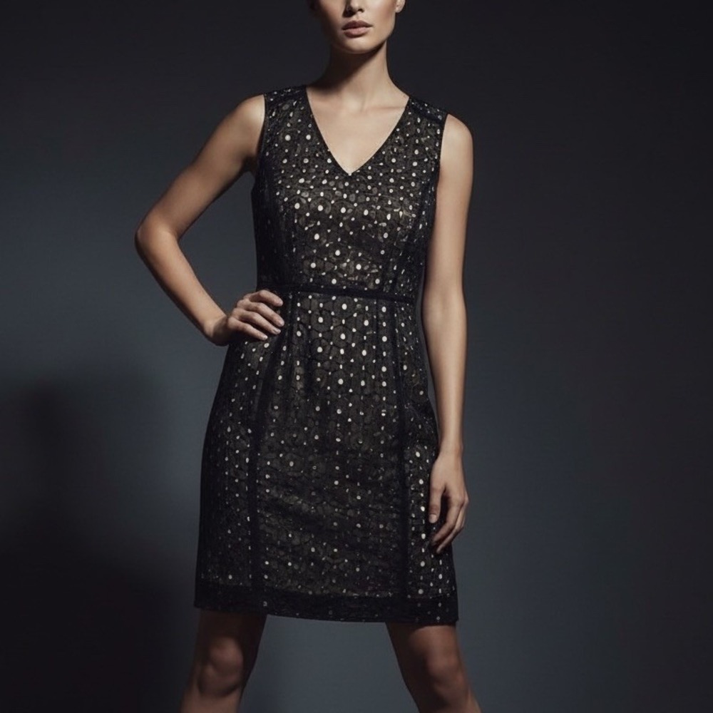 NWT $98 The Limited Size 6 Little Black Sheath Geometric Career Sleeveless Dress